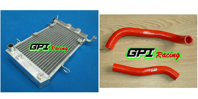 Aluminum Radiator For Suzuki LT-Z400, KFX400, DVX400 2003-2008 - Polished, Bolt-On, With Cap, 1 Year Warranty