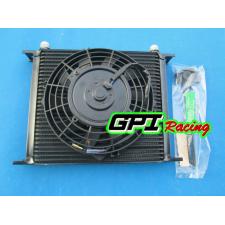 30 Row Engine Transmission Oil Cooler + 7'' Electrical Fan 7 inch