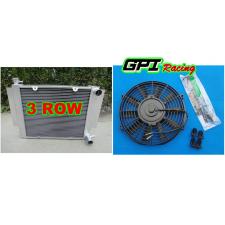 3 ROW GPI aluminum radiator MAZDA RX2 RX3 RX4 RX5 69-83 MT S1 S2 R2/3/4/5 + fan