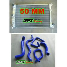 50MM Aluminum Radiator &blue hose Ford Falcon BA BF V8 Fairmont XR8 &XR6 Turbo