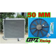 50MM aluminum radiator toyota HILUX LN106 LN111 Diesel 88-98 AT/MT 89 90 + fan