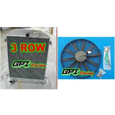 64mm 3 core 1932 32 FORD HIBOY HI-BOY FORD engine aluminum radiator + FAN