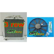 3 core all aluminum radiator + FAN 1932 32 FORD CHOPPED FORD ENGINE AT/MT