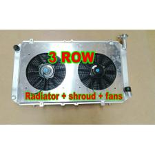 Aluminum Radiator +Shroud+Fans FOR Nissan Patrol Y60 GQ 4.2L TB42S Petrol 87-97