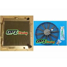 Aluminum radiator +FAN for Toyota Landcruiser 75 Series 2H Diesel Radiator HJ75