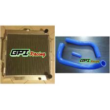 Aluminum radiator +blu hose Toyota Landcruiser 75 Series 2H Diesel Radiator HJ75