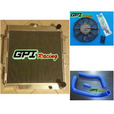 Aluminum radiator +hose+fan Toyota Landcruiser 75 Series 2H Diesel Radiator HJ75