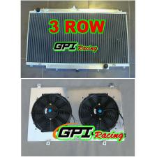 Aluminum Radiator +shroud +fans for Nissan GU PATROL Y61 PETROL 4.5L MT 1997-01